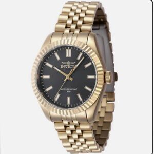 Invicta Women's Watch Specialty Quartz Black Dial Yellow Gold Bracelet 47504